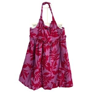 Old Navy Purple Pink Girl 18-24 Month Floral Halter Dress Summer Tropical Resort